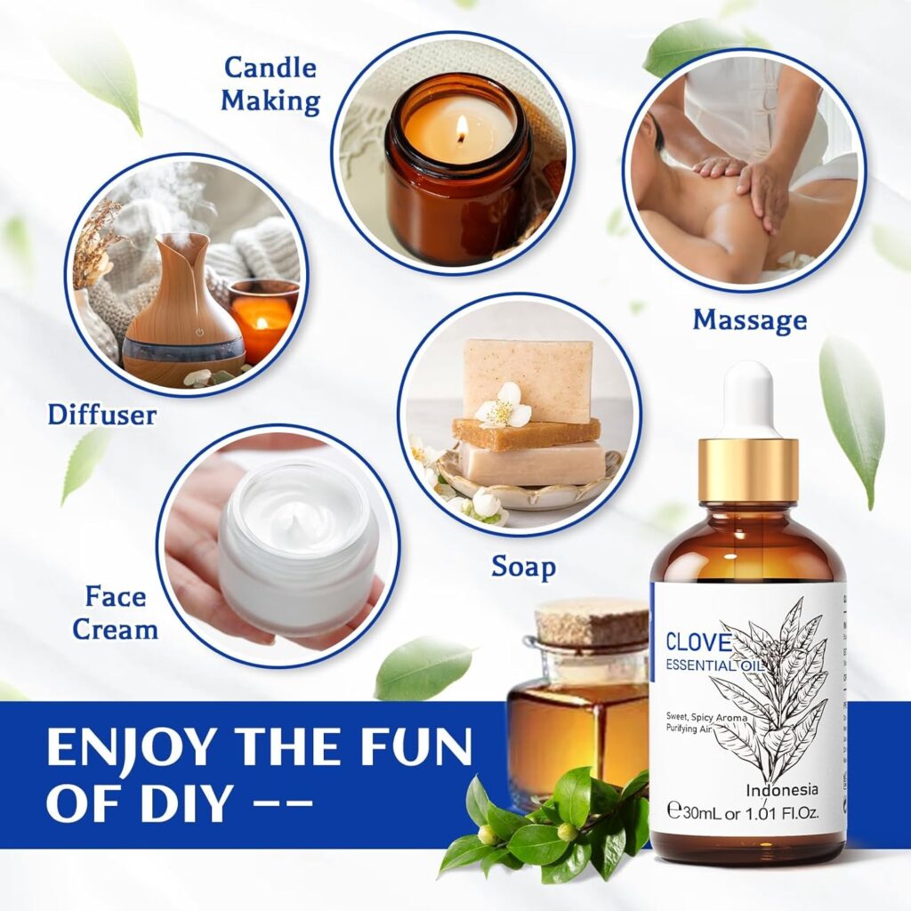 HIQILI 1 Fl Oz Clove Oil for Teeth and Gums, Oral Care