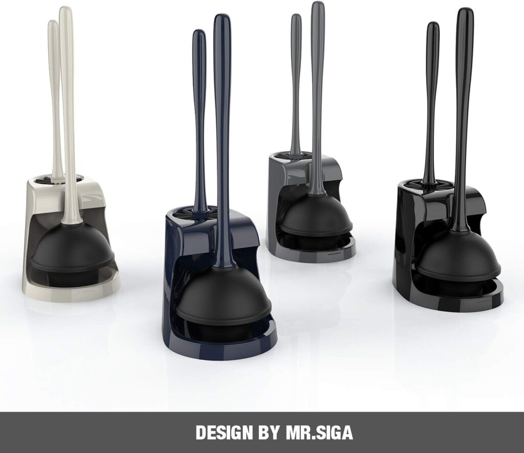 MR.SIGA Toilet Plunger and Bowl Brush Combo for Bathroom Cleaning