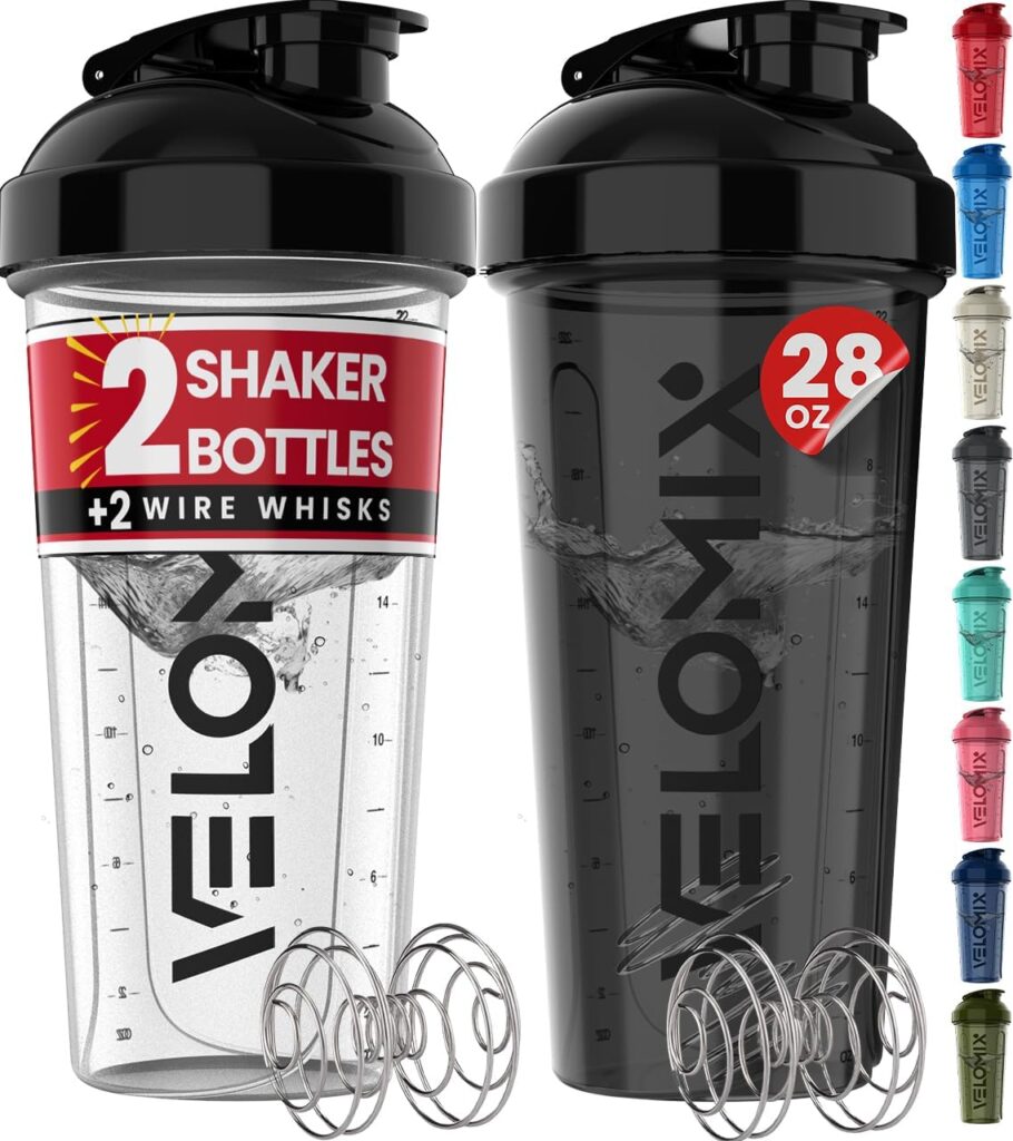 VELOMIX -2 Pack-28 oz Protein Shaker Bottles